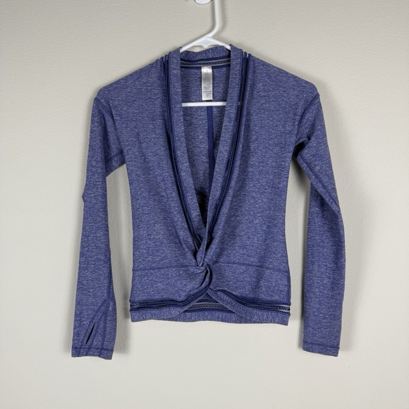 Lululemon Ivivva girls Own The Move Twist Wrap Shrug Top Long‎ Sleeve Size 8 EUC - Picture 1 of 8